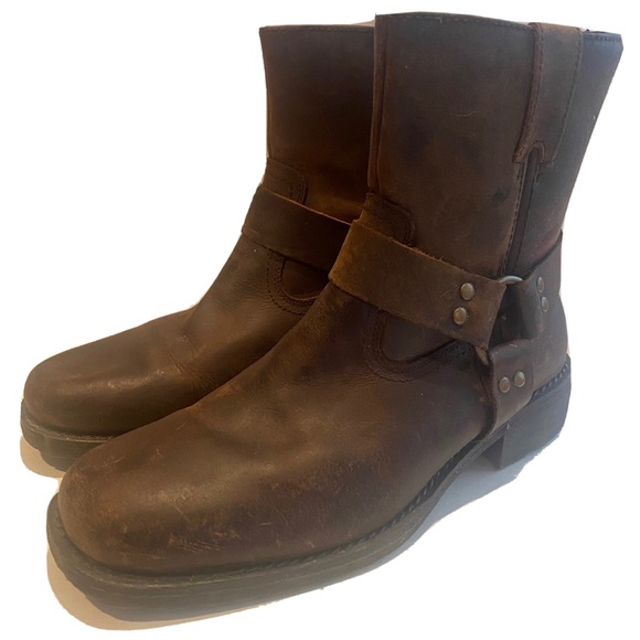 GBX Shoes Gbx Mens Size 8 Delamar Brown Leather Harness Motorcycle Boots 42497 Poshmark
